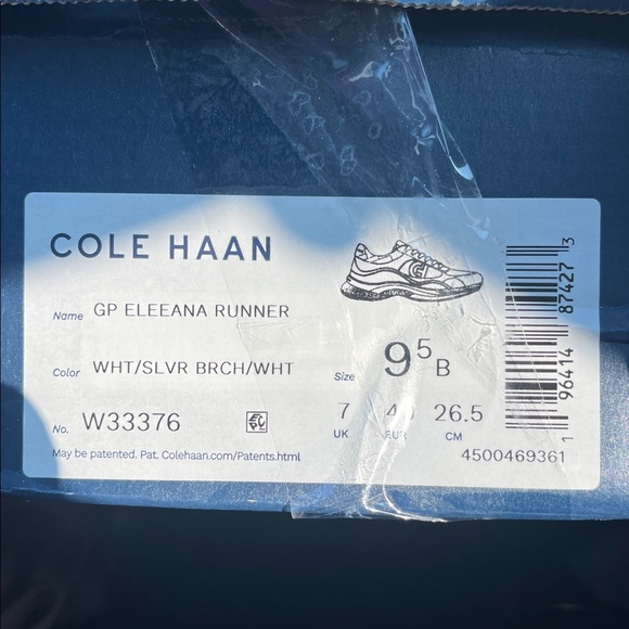 NIB Cole Haan Grandpro Eleeana Runner, White Ltr/Silver Birch Sde/White Mesh - Picture 9 of 9